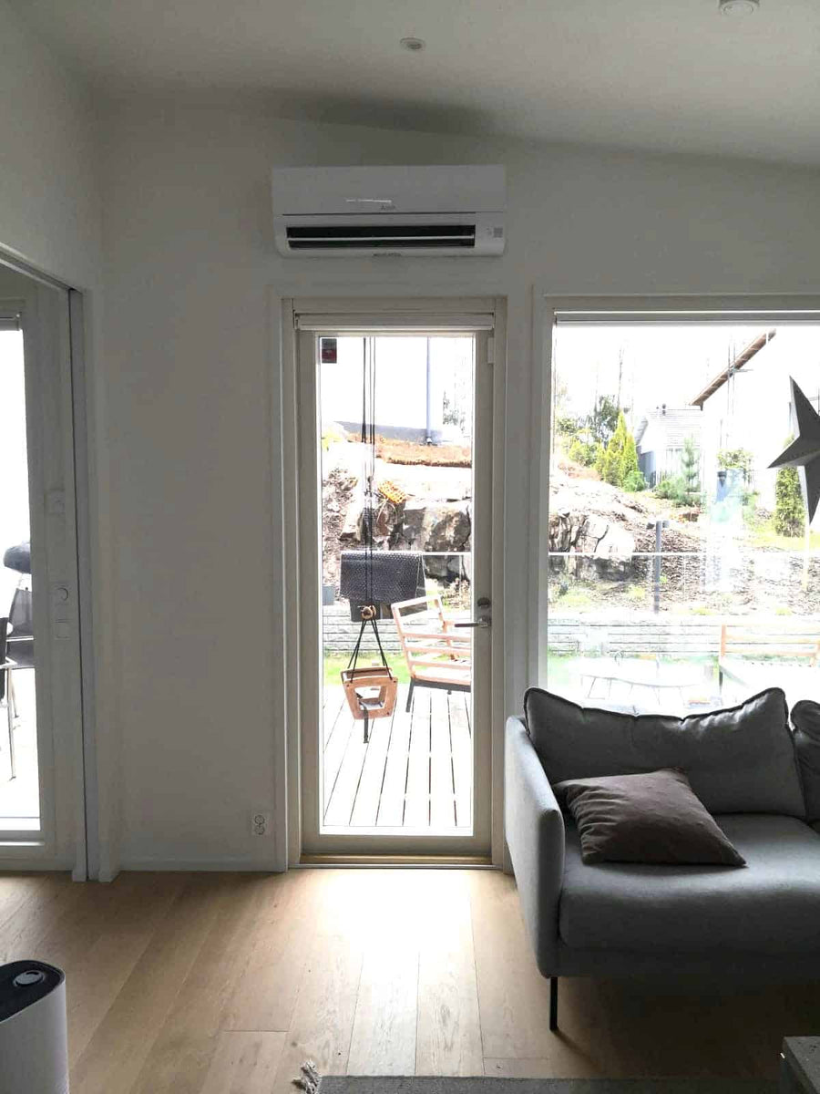 Mitsubishi air source heat pump installed in Uusimaa