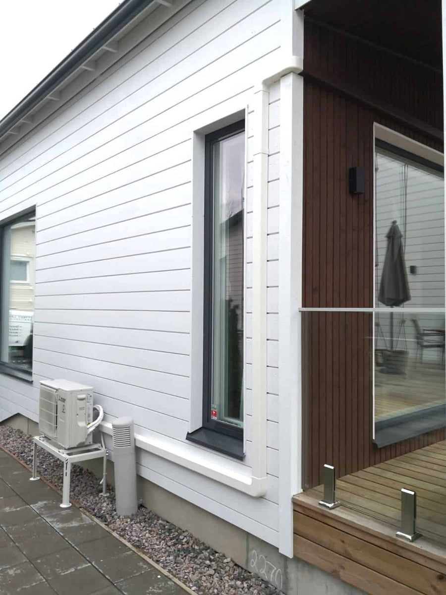 Mitsubishi air source heat pump installed in Uusimaa