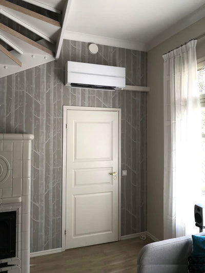 Mitsubishi air source heat pump installed in Uusimaa
