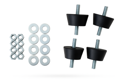 Vibration dampers for an air source heat pump floor or wall bracket