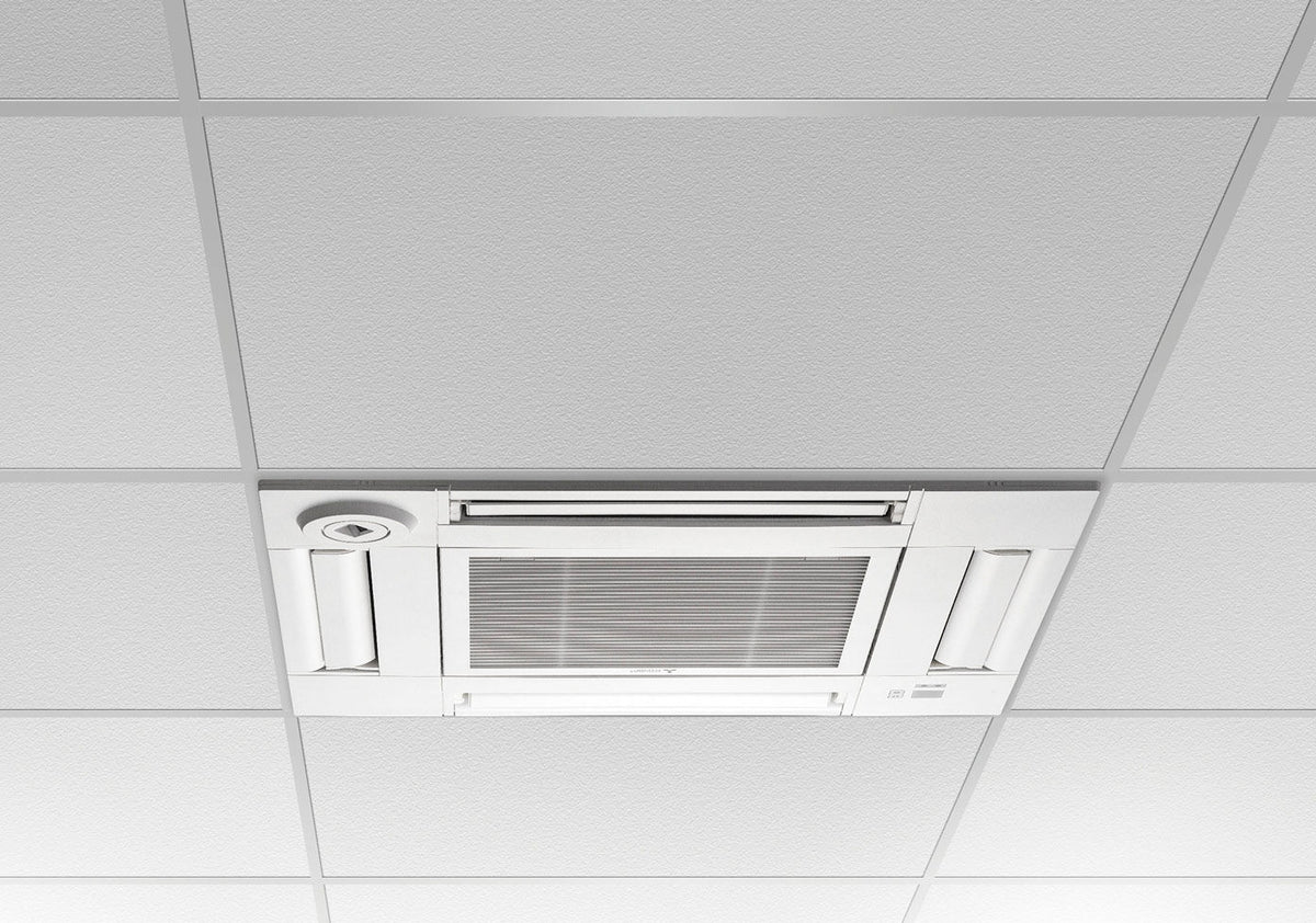 Mitsubishi Electric SLZ-M -sarjan kattokasetti asennettuna alakattoon