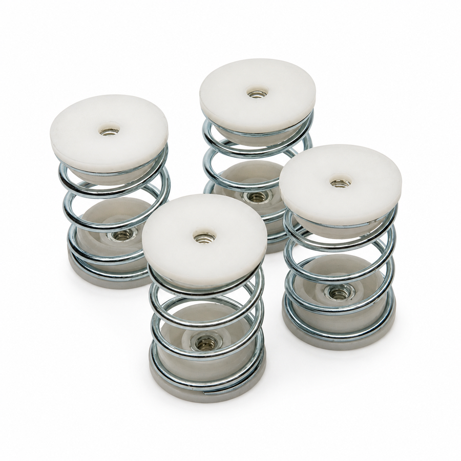Vibration damper for air source heat pumps, spring model