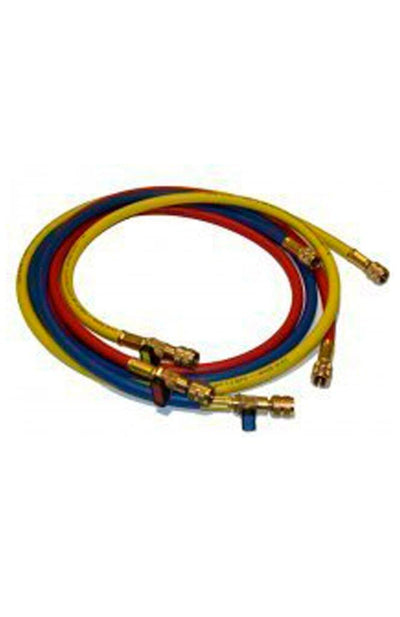 Service meter hose set with ball valves