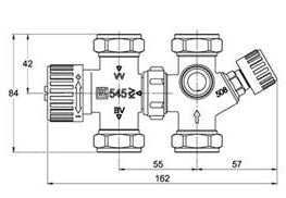 Supply mixing valve (22mm) for air-to-water heat pump with 10bar safety valve – product image 3
